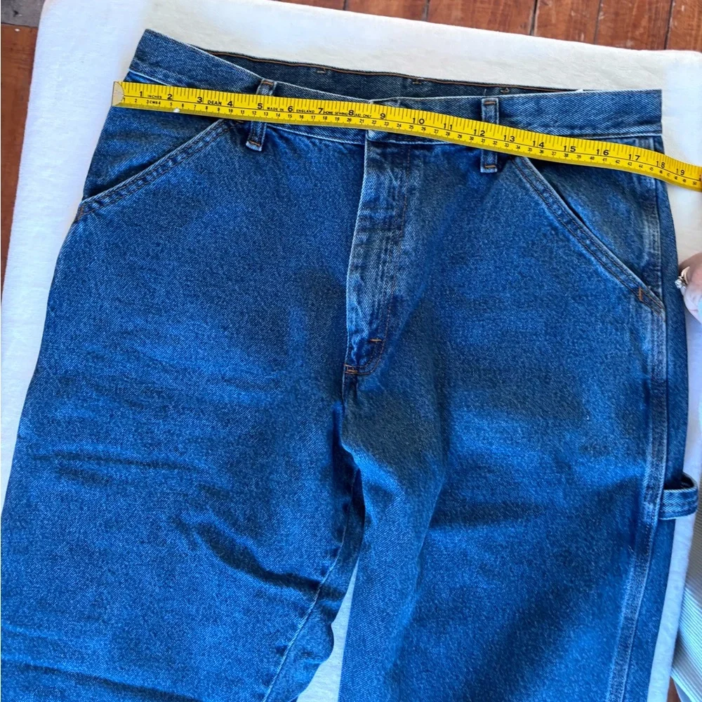 Men’s Vintage Rustler Blue Denim 100%Cotton Carpenter Jean Size 34x32 - Picture 7 of 14